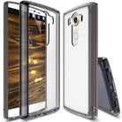 LG V10 Case | Fusion - Clear protective phone case shown from front, back, and side angles on an LG V10 smartphone.