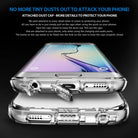 Galaxy S6 Edge [FUSION] - Smoke Black - Clear phone case with integrated dust caps for charging and audio ports.