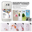 Galaxy S6 Edge [FUSION] - Smoke Black - DIY phone case kit showing customization steps, templates, and example designs.