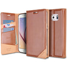 Galaxy S6 [DISCOVER] - Brown - Brown leather wallet case for Galaxy S6 with card slots, cash pocket, and camera cutout.