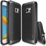 HTC 10 Case | Onyx - Black brushed metal texture phone case with camera cutout and side port access for HTC 10.