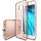Galaxy S7 Edge Case | Air - Rose gold transparent protective phone case shown from back and side angles on a smartphone.