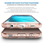 Galaxy S7 Edge Case | Air - Rose gold phone case with integrated dust caps covering the charging and headphone ports.