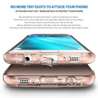 Galaxy S7 Edge Case | Air - Rose gold phone case with integrated dust caps for charging and audio ports.