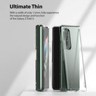 Galaxy Z Fold 3 Case | Slim - A clear, ultra-thin protective case shown on a folded Galaxy Z Fold 3 smartphone.