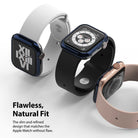 Apple Watch Series 6 / 5 / 4 / SE (44mm) | Bezel Styling - Three Apple Watches with metallic bezels and silicone bands.