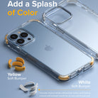 iPhone 13 Pro Max Case | Fusion Plus - Clear phone case with interchangeable yellow and white corner bumper inserts.