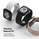 Apple Watch Series 6 / 5 / 4 / SE (40mm) | Bezel Styling - Three Apple Watches with metallic bezels and silicone bands.