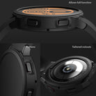 Galaxy Watch 4 (44mm) Case | Air Sports - Close-up views of watch case buttons and precise cutouts on a black smartwatch.