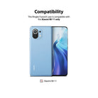 Mi 11 Case | Fusion-X - Light blue Xiaomi Mi 11 smartphone shown from front and back to indicate model compatibility.