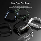 Apple Watch 9 / 8 / 7 (45mm) Case | Slim - Five colorful protective cases for Apple Watch displayed on a dark surface.