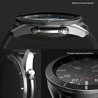 Galaxy Watch 3 (45mm) | Bezel Styling - Close-up of watch bezel showing raised screen, tailored cutouts, and engraved pattern.