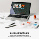 iPhone 12 / 12 Pro Case | Fusion Design Palette - Laptop screen showing design files for phone cases with color grids.