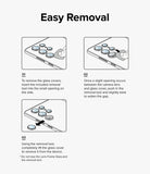 Galaxy A55 / A35 | Camera Lens Frame Glass - Galaxy A55 / A35 | Three-step illustrated guide showing how to remove camera lens glass covers using a small prying tool.