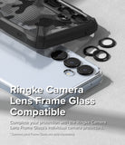Galaxy A35 Case | Fusion - A clear phone case with black camera lens protectors displayed next to a Galaxy A35 smartphone.