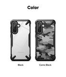 Galaxy A36 / A56 Case | Fusion-X - Two Fusion-X phone cases in Black and Camo Black side-by-side on a white background.