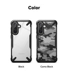 Galaxy A36 / A56 Case | Fusion-X - Two phone cases in Black and Camo Black with reinforced corners and triple camera cutouts.