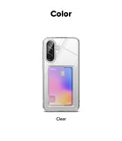 Galaxy A36 / A56 Case | Fusion Card - Clear phone case with a built-in card holder containing a colorful gradient card.