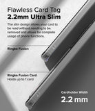 Galaxy A36 / A56 Case | Fusion Card - Side view of a slim, clear phone case highlighting its 2.2mm cardholder thickness.