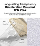 Galaxy A36 / A56 Case | Fusion Magnetic - Comparison of yellowed old TPU vs. clear new TPU material for phone cases.