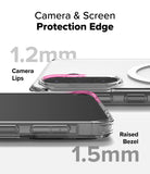 Galaxy A36 / A56 Case | Fusion Magnetic - Clear phone case showing 1.2mm camera lips and 1.5mm raised screen bezel.