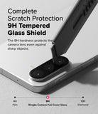 Galaxy A56 / A36 | Camera Glass - Utility knife blade scratching a 9H tempered glass camera lens protector on a smartphone.