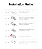 Galaxy A56 / A36 Screen Protector | Easy Slide Tempered Glass - Galaxy A56 / A36 Screen Protector - Six-step illustrated guide for installing an easy-slide tempered glass screen protector.