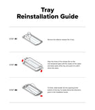 Galaxy A56 / A36 Screen Protector | Easy Slide Tempered Glass - Galaxy A56 / A36 Screen Protector - Three-step instructional diagram for reinstalling a tempered glass screen protector.