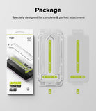 Galaxy A56 / A36 Screen Protector | Easy Slide Tempered Glass - Galaxy A56 / A36 Screen Protector - Retail box, installation tray, and two tempered glass screen protectors with tabs.