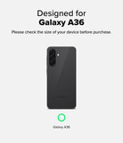 Galaxy A56 / A36 Screen Protector | Easy Slide Tempered Glass - Galaxy A56 / A36 Screen Protector - Text confirming Galaxy A36 compatibility above a grey smartphone and a green circle icon.