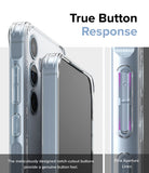 Galaxy A55 Case | Fusion Matte - Close-up of phone case buttons with notch-cutouts for tactile, responsive feedback.