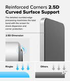 Galaxy A56 / A36 Screen Protector | Easy Slide Tempered Glass - Galaxy A56 / A36 Screen Protector - Diagram showing 2.5D curved edge screen protector design for shock absorption.