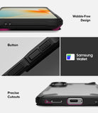 Galaxy A57 5G Case | Fusion-X - Close-ups showing wobble-free design, tactile buttons, Samsung Wallet compatibility, and precise cutouts.