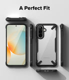 Galaxy A57 5G Case | Fusion-X - Multiple views of a black Fusion-X phone case showing front, back, and side profiles.