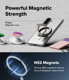 [Bundle] Galaxy A57 | Fusion Magnetic - Galaxy A57 in a clear magnetic case with a ring holder and N52 magnet diagram.