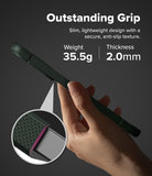 [Bundle] Galaxy A57 | Onyx - Galaxy A57 | Onyx - Hand holding a slim, textured black phone case with callouts for 35.5g weight and 2.0mm thickness.