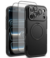 [Bundle] iPhone 17 Pro Max | Alles - iPhone 17 Pro Max | Alles - Black protective phone case with MagSafe ring, screen protector, and camera lens covers.
