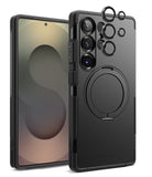 [Bundle] Galaxy S25 Ultra | Alles - Black phone case with ring stand and lens protectors for Galaxy S25 Ultra.