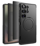 [Bundle] Galaxy S25 Ultra | Alles - Black Ringke phone case with integrated ring stand and screen protector layers.