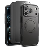 [Bundle] iPhone 17 Pro Max | Alles - Black protective phone case with MagSafe ring and screen protector layers on a white background.