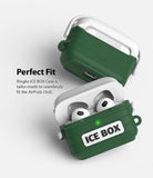 AirPods 3 Silicone Case | Ice Box - Two green and white cooler-style silicone cases for AirPods 3, one open with earbuds.