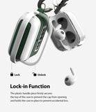 AirPods 3 Silicone Case | Ice Box - Green and white protective case with a rotating lock handle and carabiner.