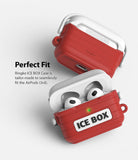 AirPods 3 Silicone Case | Ice Box - Red and white cooler-style silicone case for AirPods 3 with text and open lid.