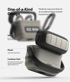 AirPods 3 Silicone Case | Ice Box - Exploded view of a two-tone gray and black protective silicone case with a handle.