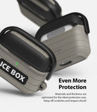 AirPods 3 Silicone Case | Ice Box - Two-tone beige and black protective silicone cases for AirPods 3 with ICE BOX branding.