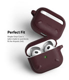 AirPods 3 Case | Onyx - Dark maroon textured protective case for AirPods 3, shown open with earbuds and closed separately.