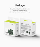 AirPods 3 Case | Onyx - Packaging showing contents list, product features, and two views of the dark green protective case.