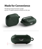 AirPods 3 Case | Onyx - Dark green textured AirPods 3 case with a flat base and X-pattern design for scratch protection.