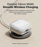 AirPods 5 / 4 Case | Air - Clear protective case on AirPods 4 charging on a wireless pad with text highlighting 1.6mm thickness.