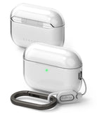 AirPods Pro 3 Case | Air - Two clear protective cases for AirPods Pro, one with a grey carabiner and Ringke branding.